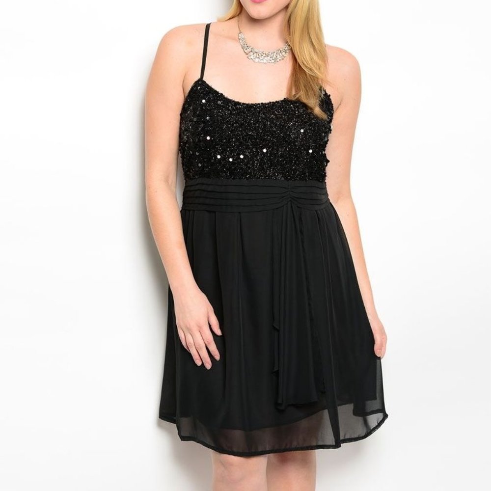 C.O.C. Ladies Dress Party Formal Prom Solid Black Plus Size 3XL